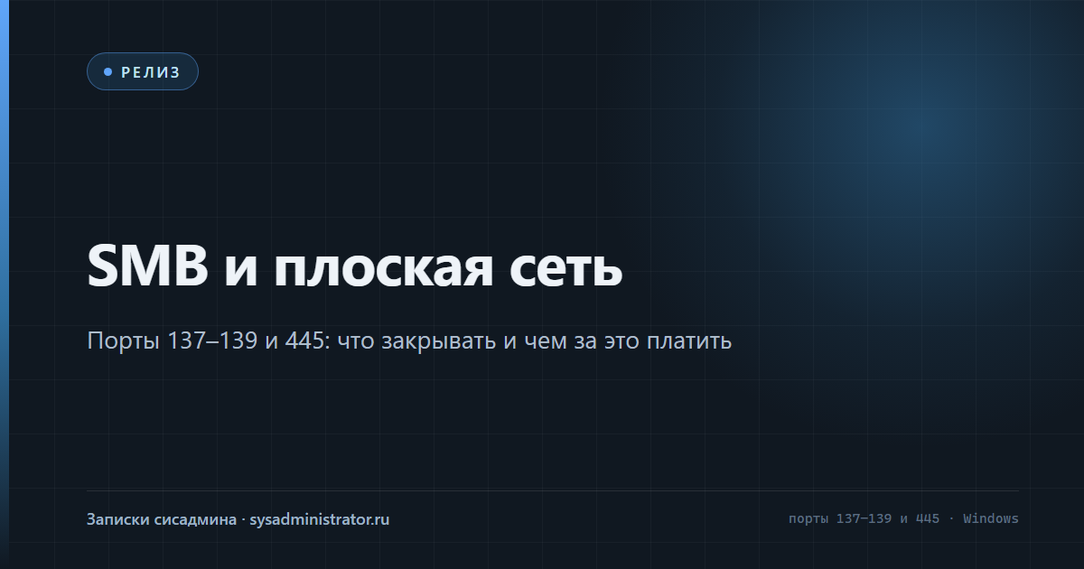 Плоская сеть и блокировка SMB — обложка обзора
